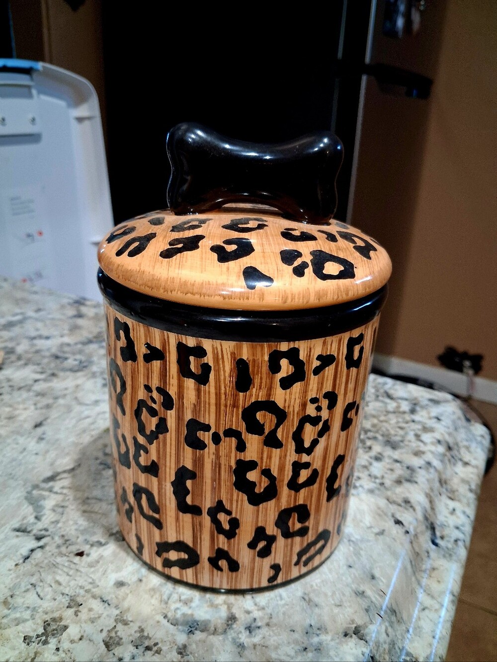 Leopard Print Dog Treat Canister
